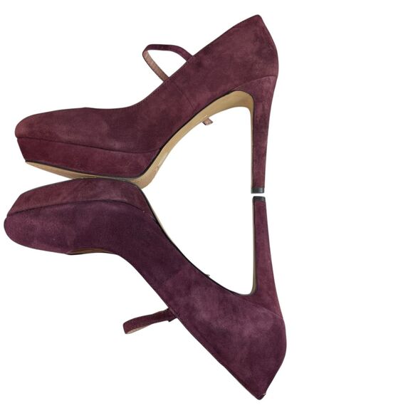 Vince Camuto Women's Joshlynn Mary Jane Pumps 8.5M Burgundy Suede Platform Heels - Picture 7 of 12